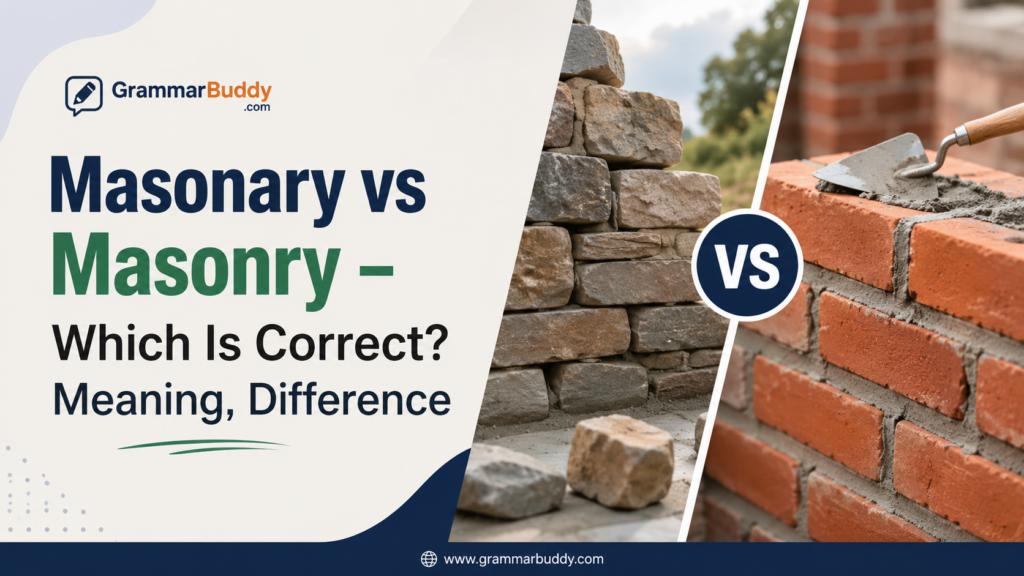 Masonary vs Masonry
