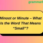 Minoot or Minute