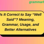 Is It Correct to Say “Well Said”? Meaning, Grammar, Usage, and Better Alternatives